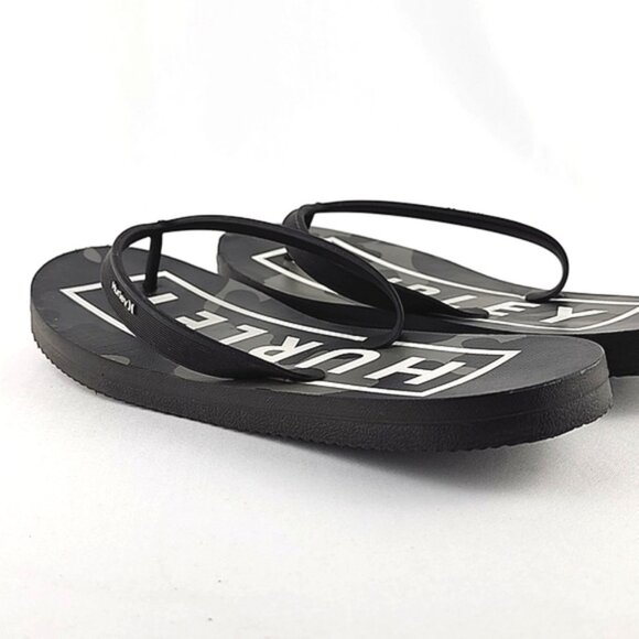 Hurley Men's Camo Black Grey Flip Flops Thongs Size 7 - Picture 4 of 10